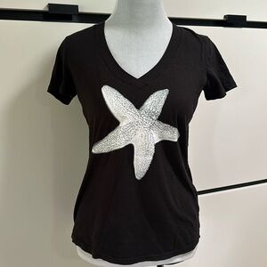 Starfish black t-shirt Norman Kamali XS